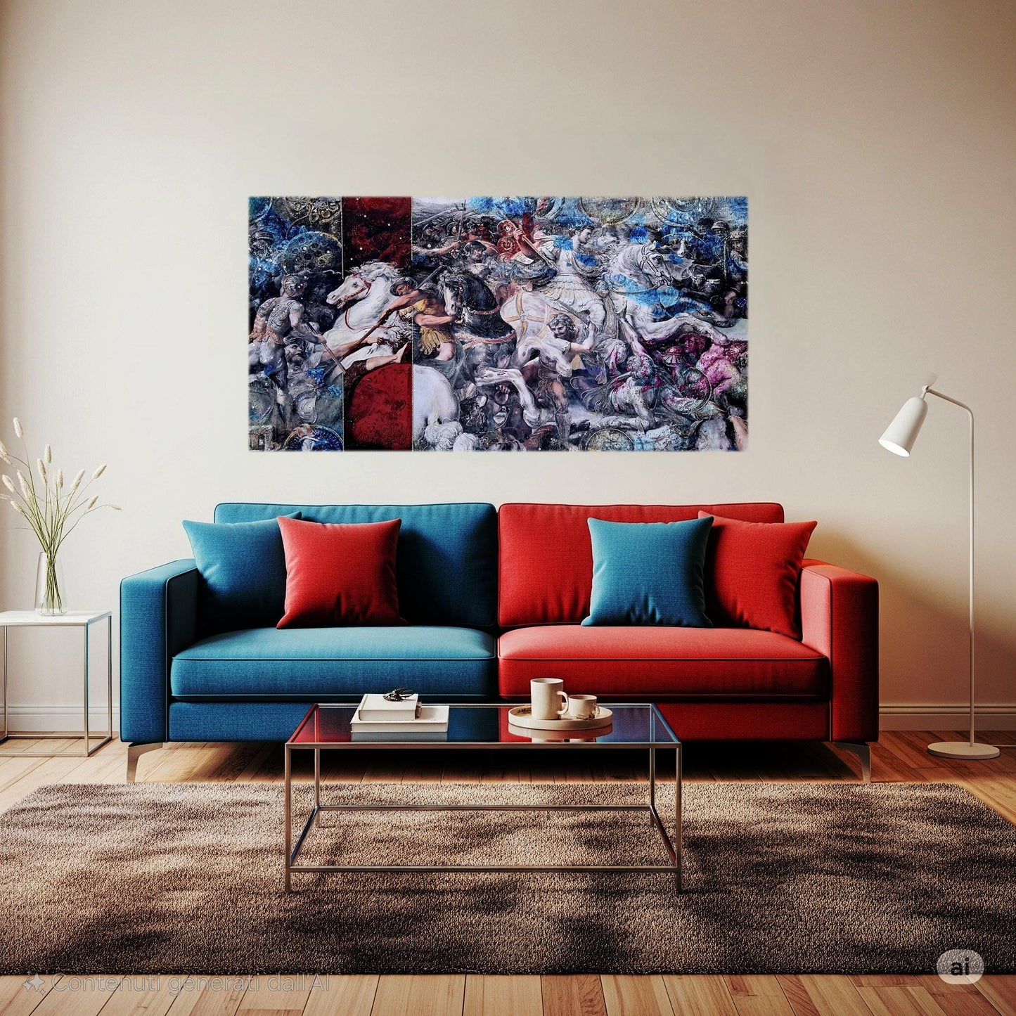 Quadro Personalizzabile Battaglia di Napoleone – Stampa su Tela Pittorica Fatta a Mano con Swarovski e brillantini | Arredo Classico o Moderno