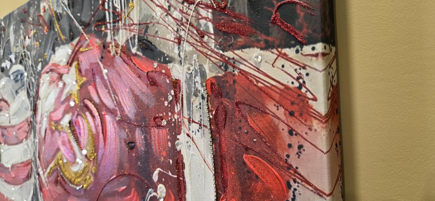 Quadro Rocky Balboa su Tela – Stampa Pittorica Fatta a Mano con Swarovski | Film Cult, Arredo Casa/Ufficio Moderno o Classico