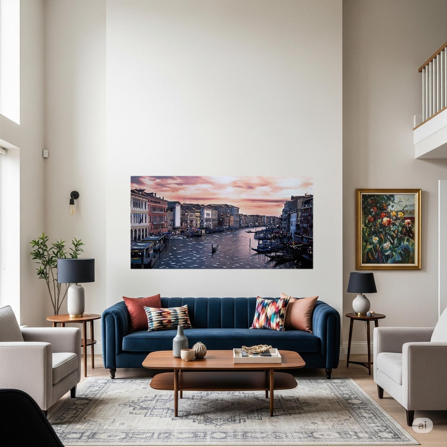 Quadro Personalizzabile Venezia su Tela – Stampa Pittorica Fatta a Mano con Swarovski e Glitter | Paesaggio Classico o Moderno