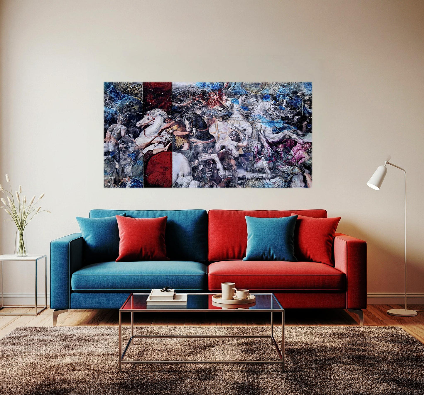 Quadro Personalizzabile Battaglia di Napoleone – Stampa su Tela Pittorica Fatta a Mano con Swarovski e brillantini | Arredo Classico o Moderno