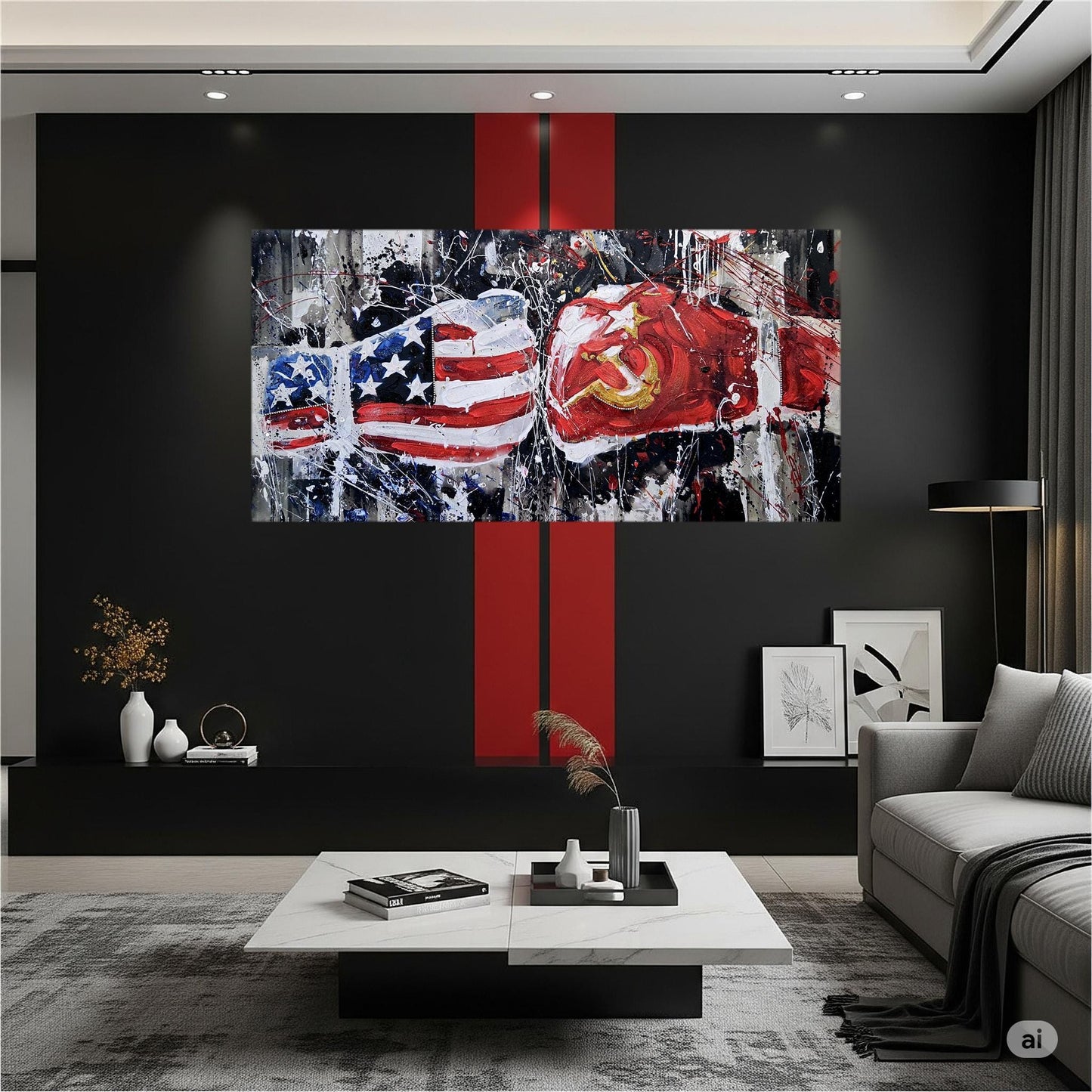 Quadro Rocky Balboa su Tela – Stampa Pittorica Fatta a Mano con Swarovski | Film Cult, Arredo Casa/Ufficio Moderno o Classico