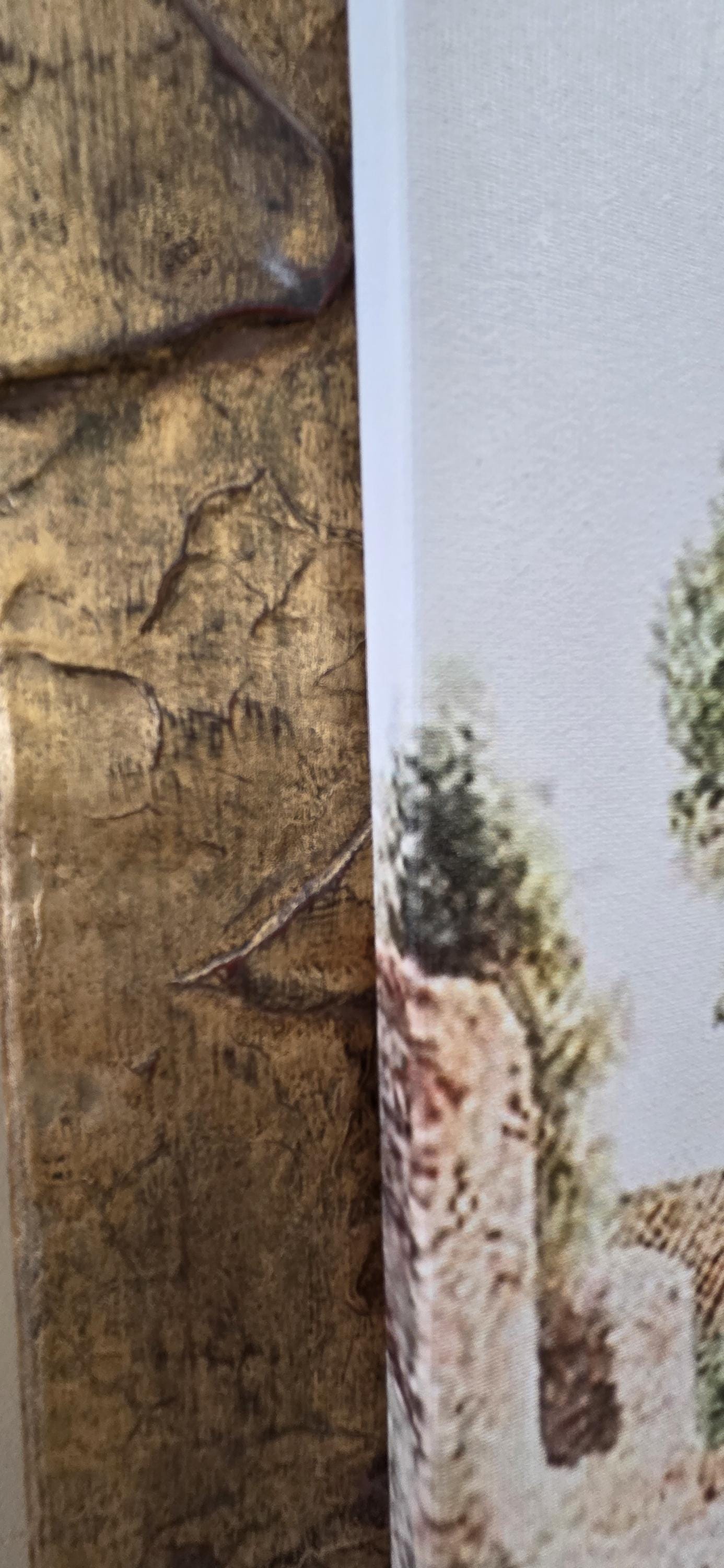 Quadro personalizzabile Borgo Roma sparita con cornice oro su Tela – Pittura Fatta a Mano con Swarovski e Glitter | Arredo casa/ufficio Classico e Moderno