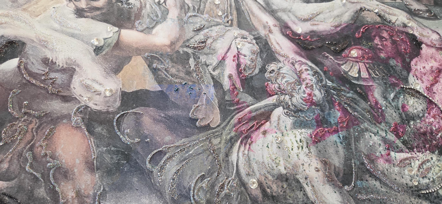 Quadro Personalizzabile Battaglia di Napoleone – Stampa su Tela Pittorica Fatta a Mano con Swarovski e brillantini | Arredo Classico o Moderno