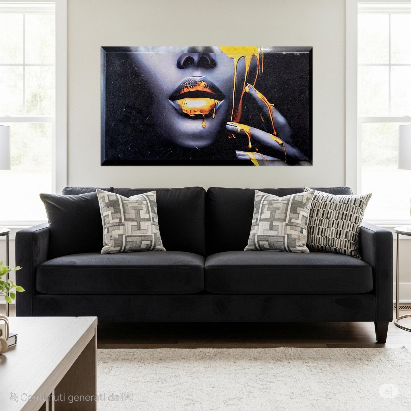 Quadro personalizzabile su Tela Pittorica con Cornice Fatta a Mano – Proseguimento Disegno Panorama | Arredo Casa Classico e Moderno