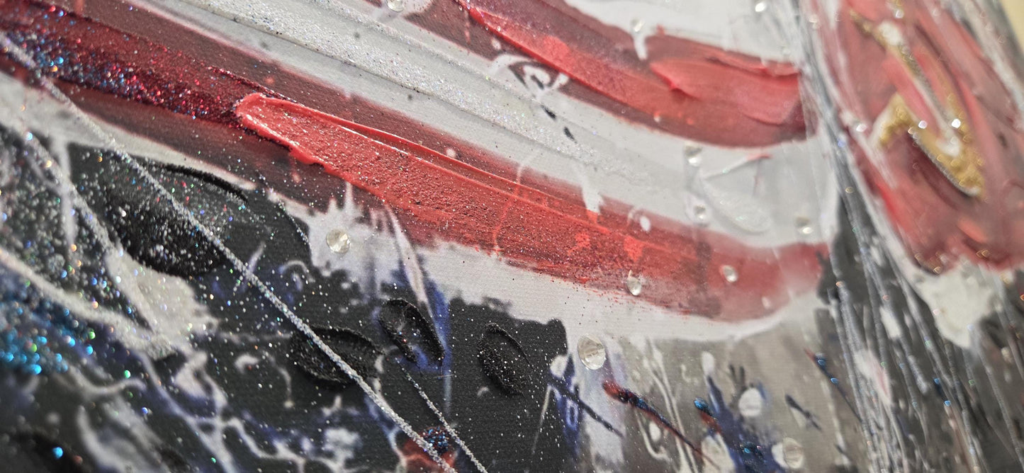 Quadro Rocky Balboa su Tela – Stampa Pittorica Fatta a Mano con Swarovski | Film Cult, Arredo Casa/Ufficio Moderno o Classico