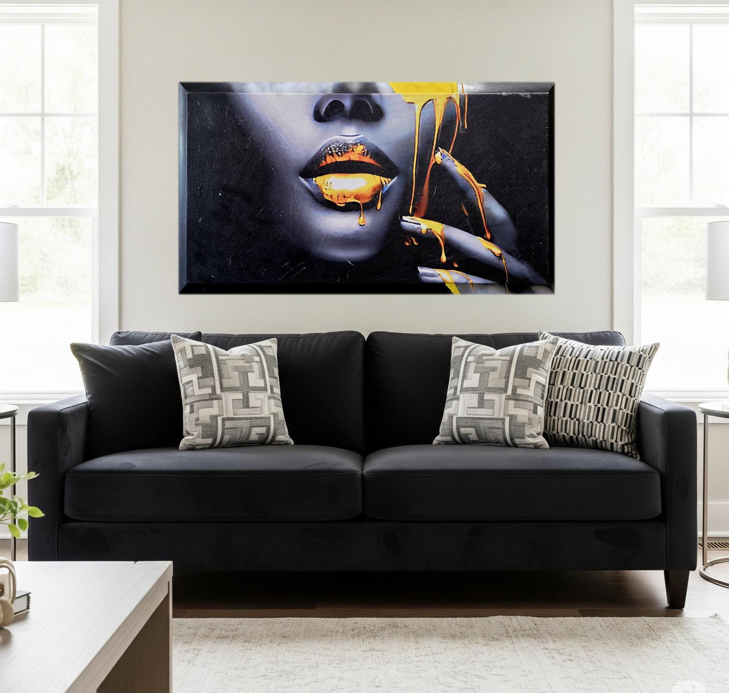 Quadro personalizzabile su Tela Pittorica con Cornice Fatta a Mano – Proseguimento Disegno Panorama | Arredo Casa Classico e Moderno