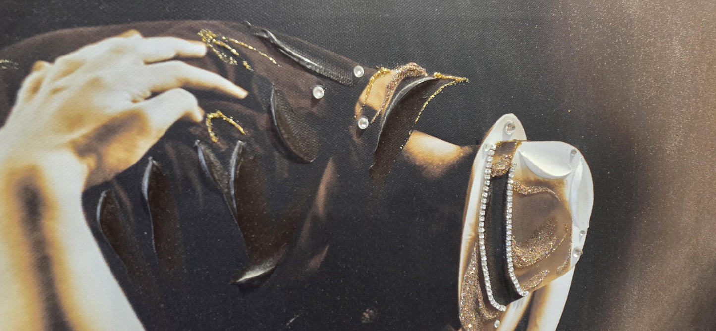 Quadro personalizzabile Ballerini tango su Tela – Pittura Fatta a Mano con Swarovski e Glitter | Arredo casa/ufficio Classico e Moderno