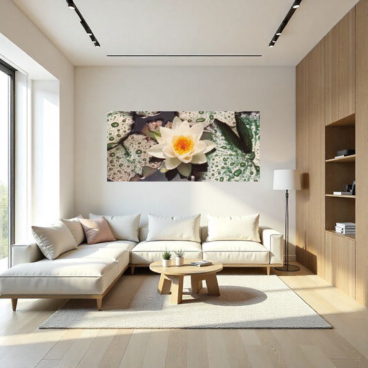 Quadro fatto a mano Fiore di loto– Arte su Tela con Effetto Pennellate | Arredo Parete Moderno o Classico (Copia) (Copia) (Copia)
