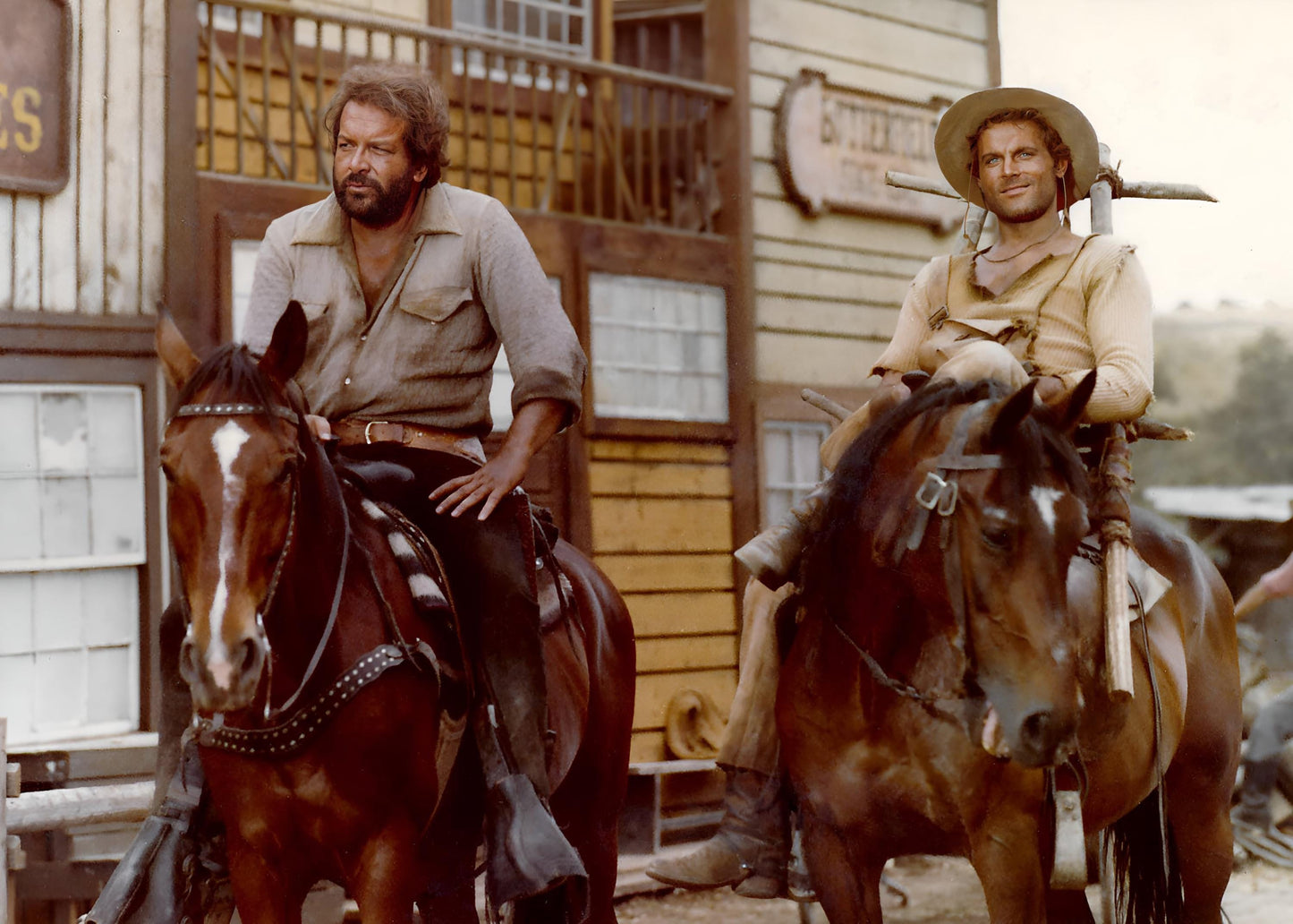 Quadro Personalizzato Bud Spencer e Terence Hill – Trinità a Cavallo Effetto Pittura | Arredo Vintage Casa e Ufficio, Classico/Moderno
