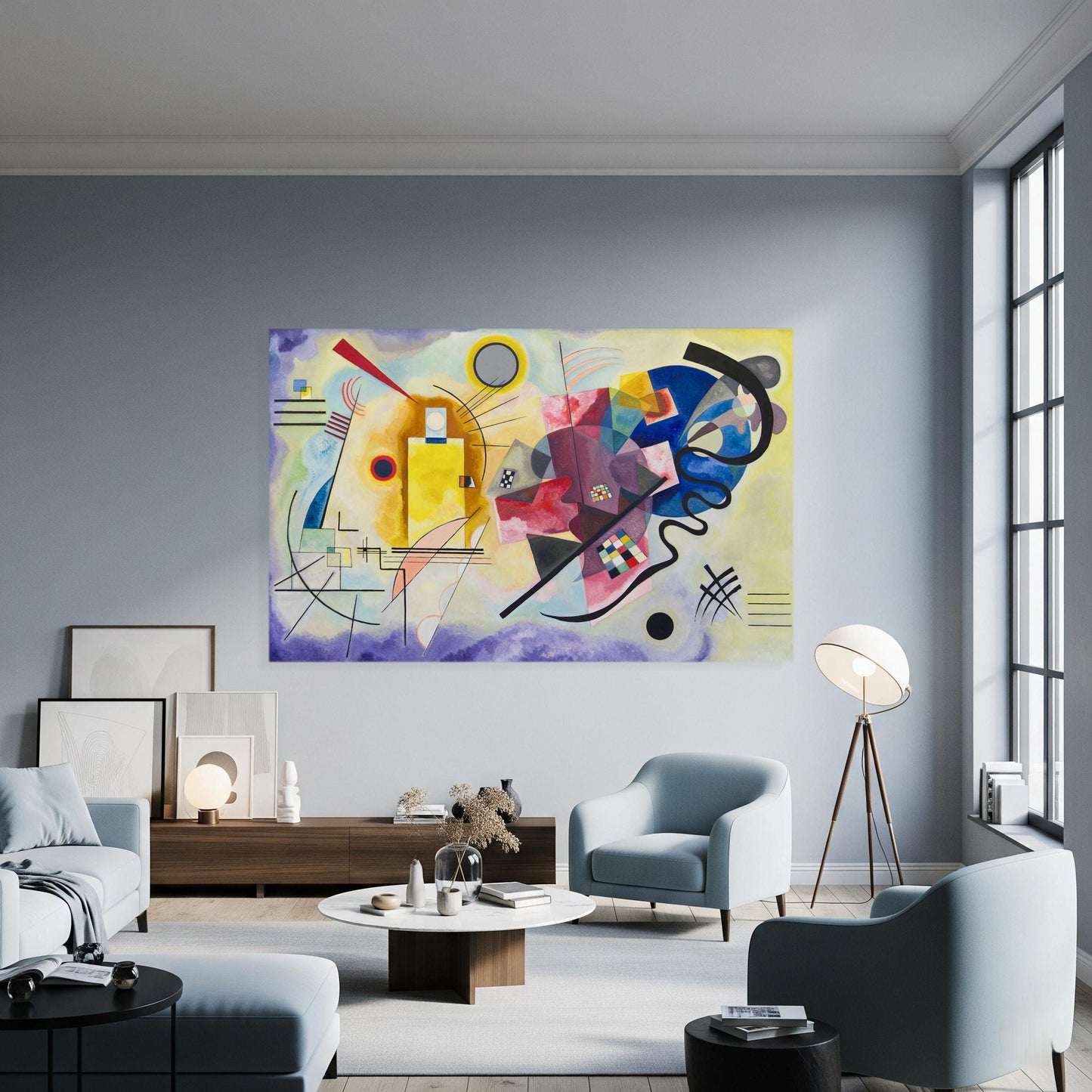 Quadro Personalizzato Kandinsky – Jaune Rouge et Bleu Effetto Pittura | Arredo Astratto Casa e Ufficio Vintage, Classico o Moderno