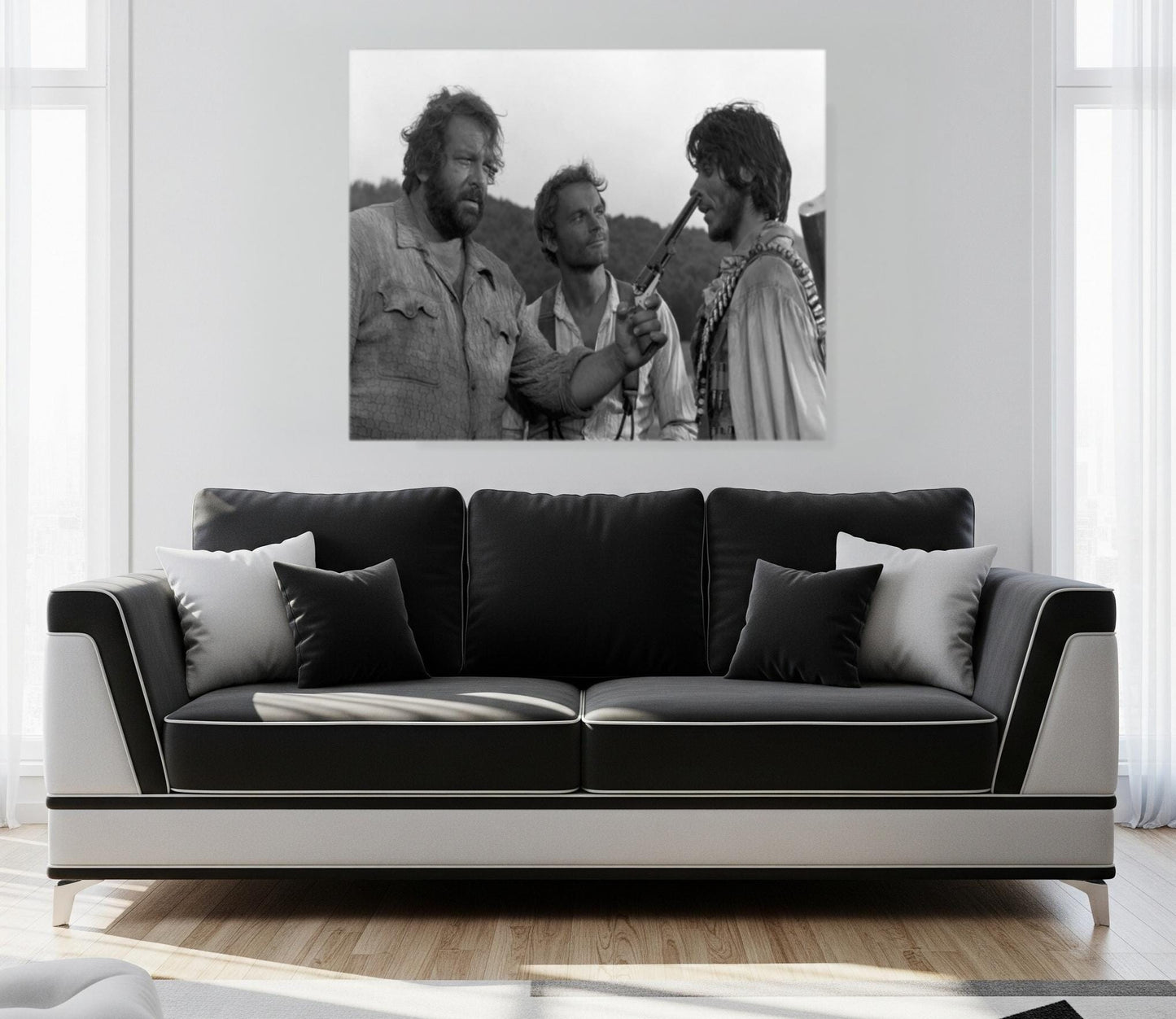 Quadro Artistico su Tela – Bud Spencer e Terence Hill “Trinità Emiliano” Effetto Pittura | Arredo Vintage Made in Italy