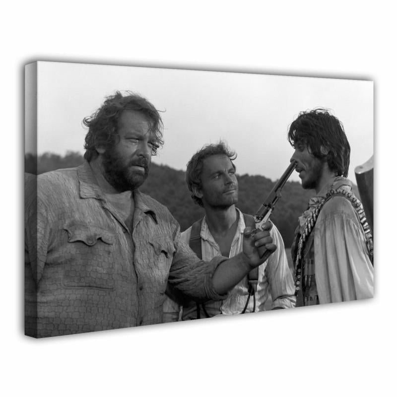Quadro Artistico su Tela – Bud Spencer e Terence Hill “Trinità Emiliano” Effetto Pittura | Arredo Vintage Made in Italy