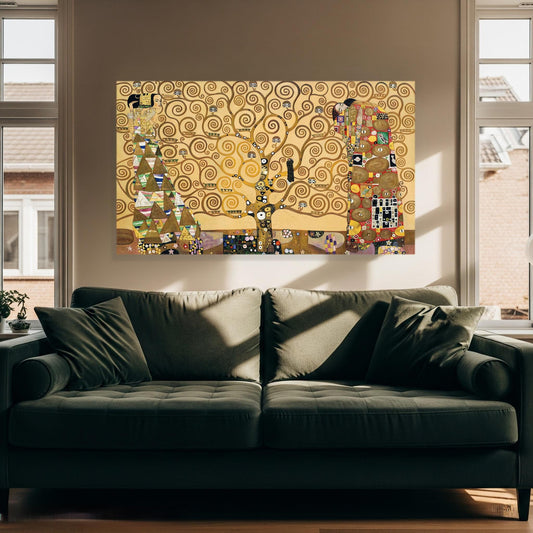 Quadro Pittorico su Tela – Klimt L’Albero della Vita | Pittura Fatta a Mano Personalizzata per Casa e Ufficio Classico o Moderno