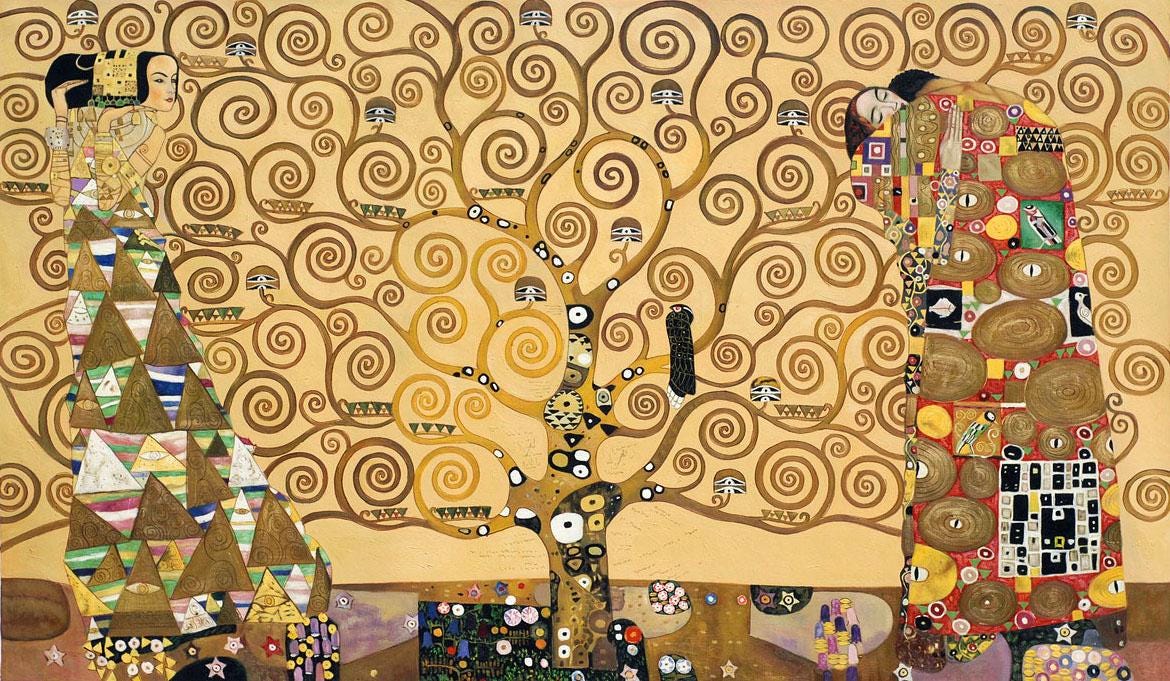 Quadro Pittorico su Tela – Klimt L’Albero della Vita | Pittura Fatta a Mano Personalizzata per Casa e Ufficio Classico o Moderno