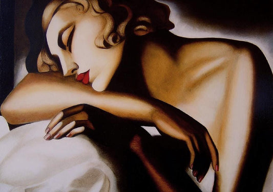 Quadro stampa tela canvas pittorica a pennello ispirata tamara de lempicka arredo casa ufficio classico moderno personalizzazione home decor