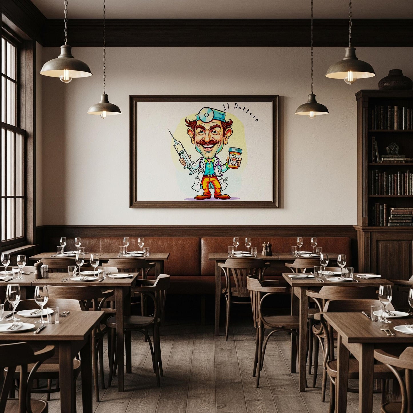 Quadro Caricatura Dottore– Bozzetto Originale su Tela | Idea Regalo Personalizzabile per Casa e Ufficio Classico, Moderno, Vintage