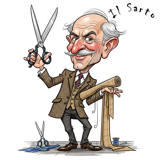 Quadro Caricatura Sarto– Bozzetto Originale su Tela | Idea Regalo Personalizzabile per Casa e Ufficio Classico, Moderno, Vintage