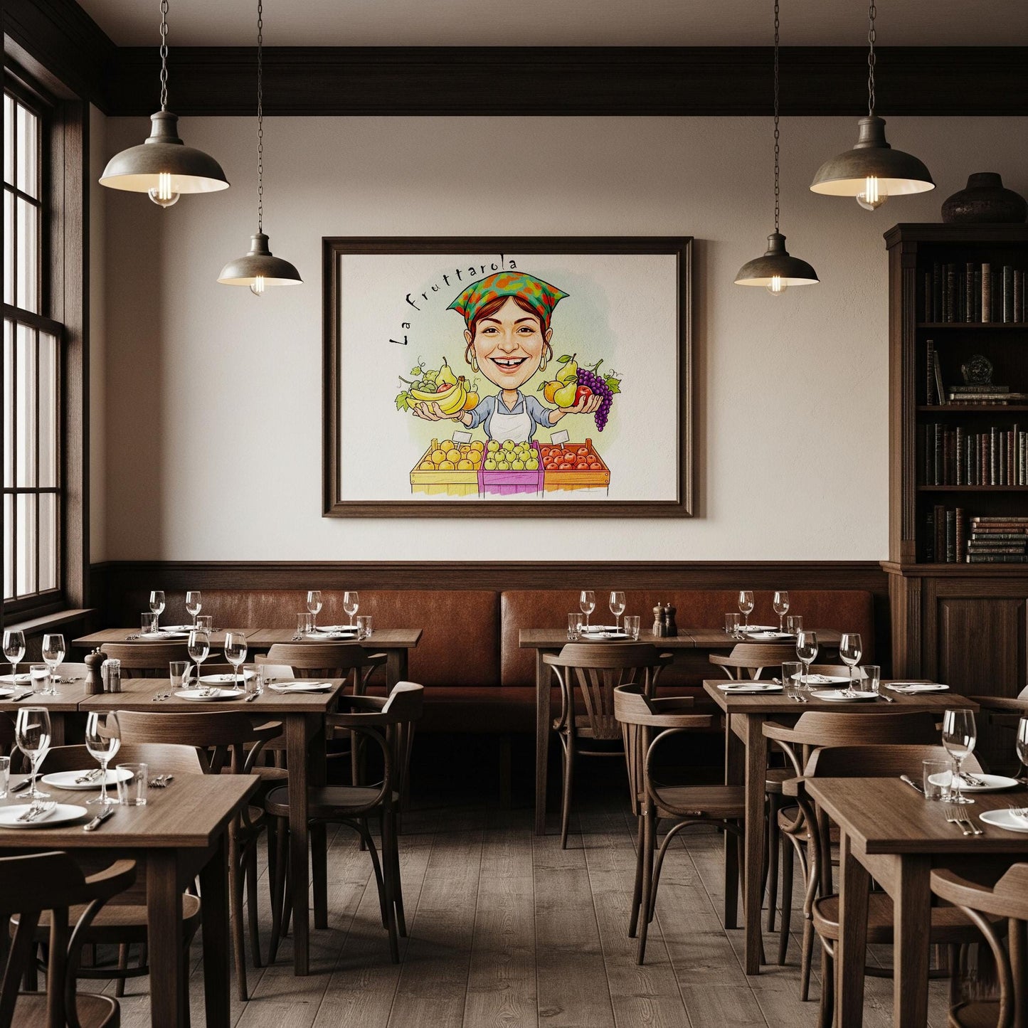 Quadro Caricatura Fruttarola– Bozzetto Originale su Tela | Idea Regalo Personalizzabile per Casa e Ufficio Classico, Moderno, Vintage