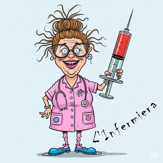 Quadro Caricatura Infermiera– Bozzetto Originale su Tela | Idea Regalo Personalizzabile per Casa e Ufficio Classico, Moderno, Vintage