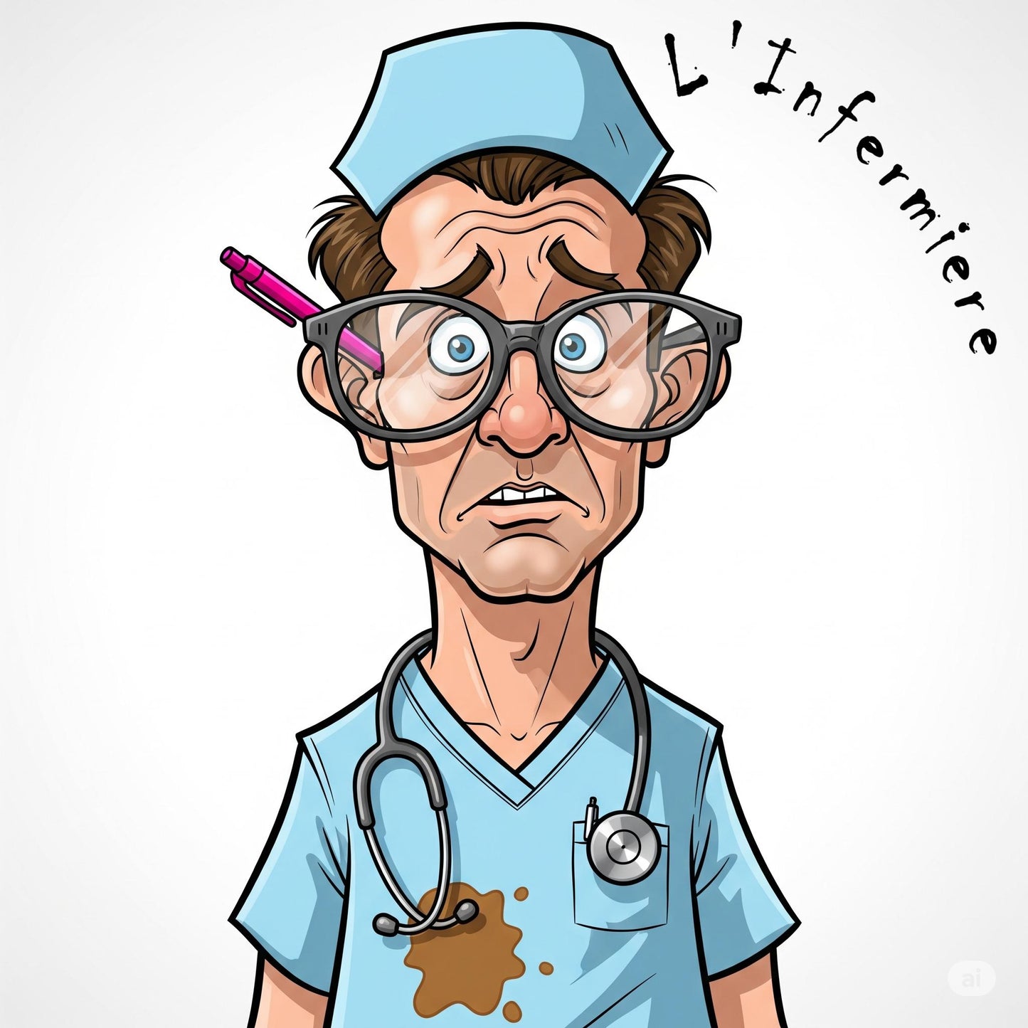 Quadro Caricatura Infermiere– Bozzetto Originale su Tela | Idea Regalo Personalizzabile per Casa e Ufficio Classico, Moderno, Vintage