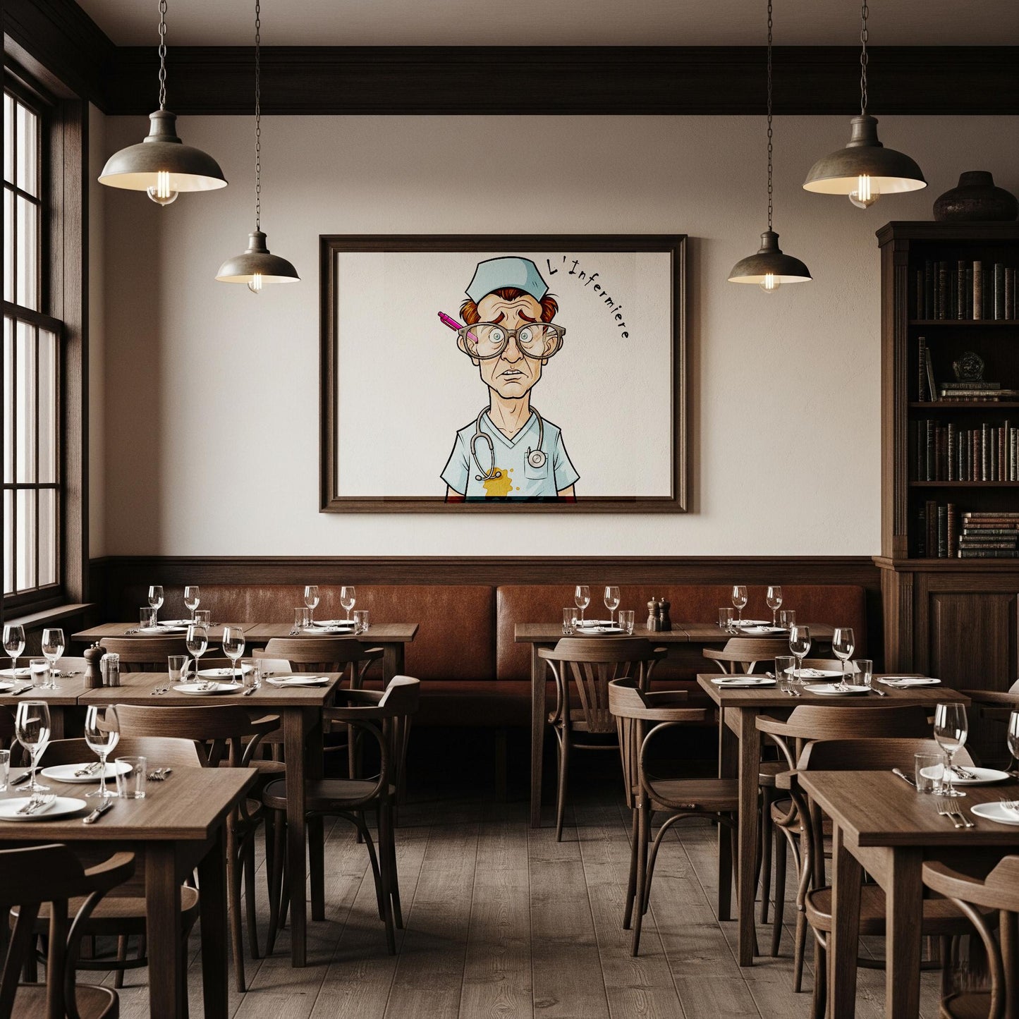 Quadro Caricatura Infermiere– Bozzetto Originale su Tela | Idea Regalo Personalizzabile per Casa e Ufficio Classico, Moderno, Vintage