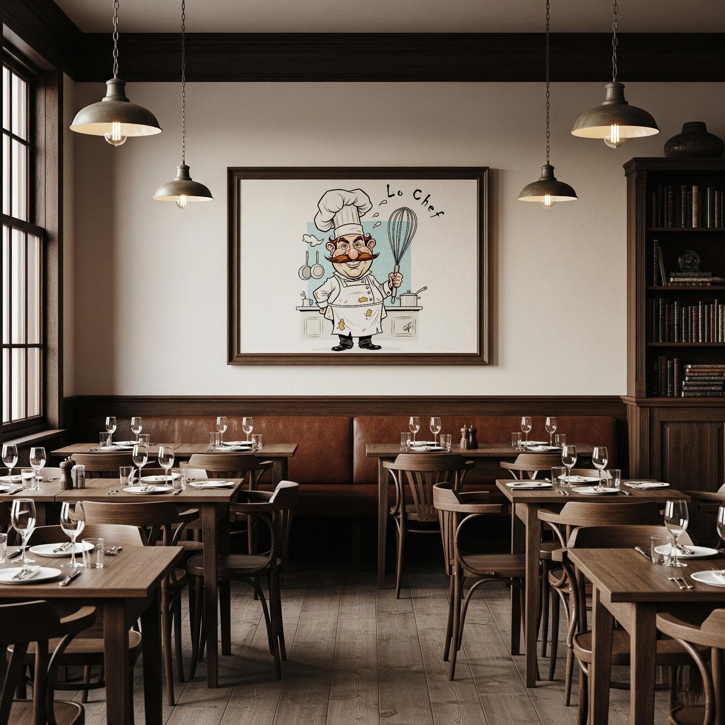 Quadro Caricatura Chef– Bozzetto Originale su Tela | Idea Regalo Personalizzabile per Casa e Ufficio Classico, Moderno, Vintage