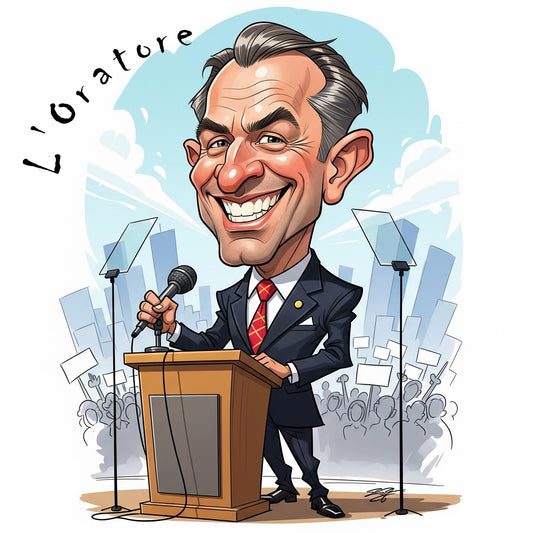 Quadro Caricatura Oratore– Bozzetto Originale su Tela | Idea Regalo Personalizzabile per Casa e Ufficio Classico, Moderno, Vintage