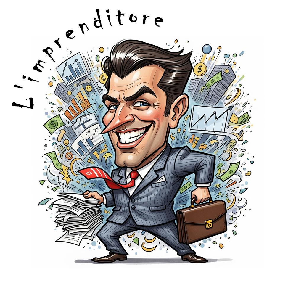 Quadro Caricatura Imprenditore– Bozzetto Originale su Tela | Idea Regalo Personalizzabile per Casa e Ufficio Classico, Moderno, Vintage
