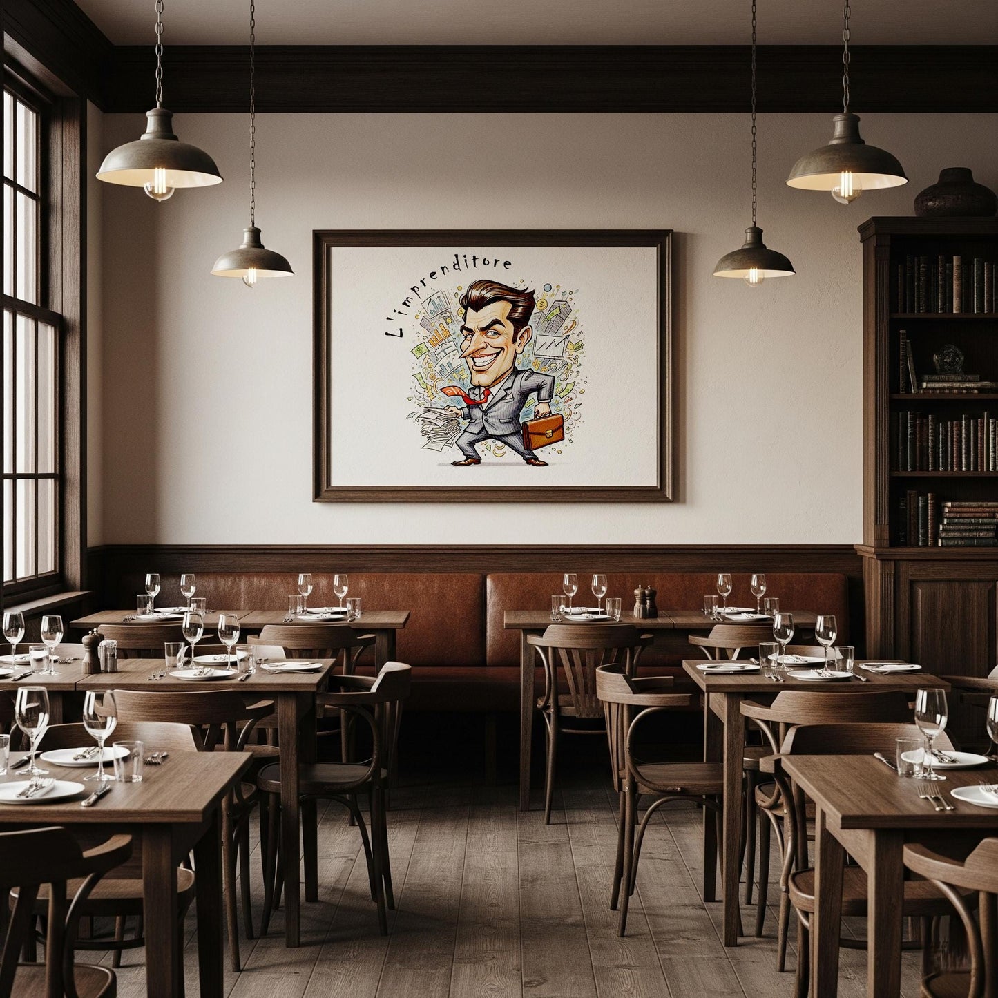 Quadro Caricatura Imprenditore– Bozzetto Originale su Tela | Idea Regalo Personalizzabile per Casa e Ufficio Classico, Moderno, Vintage