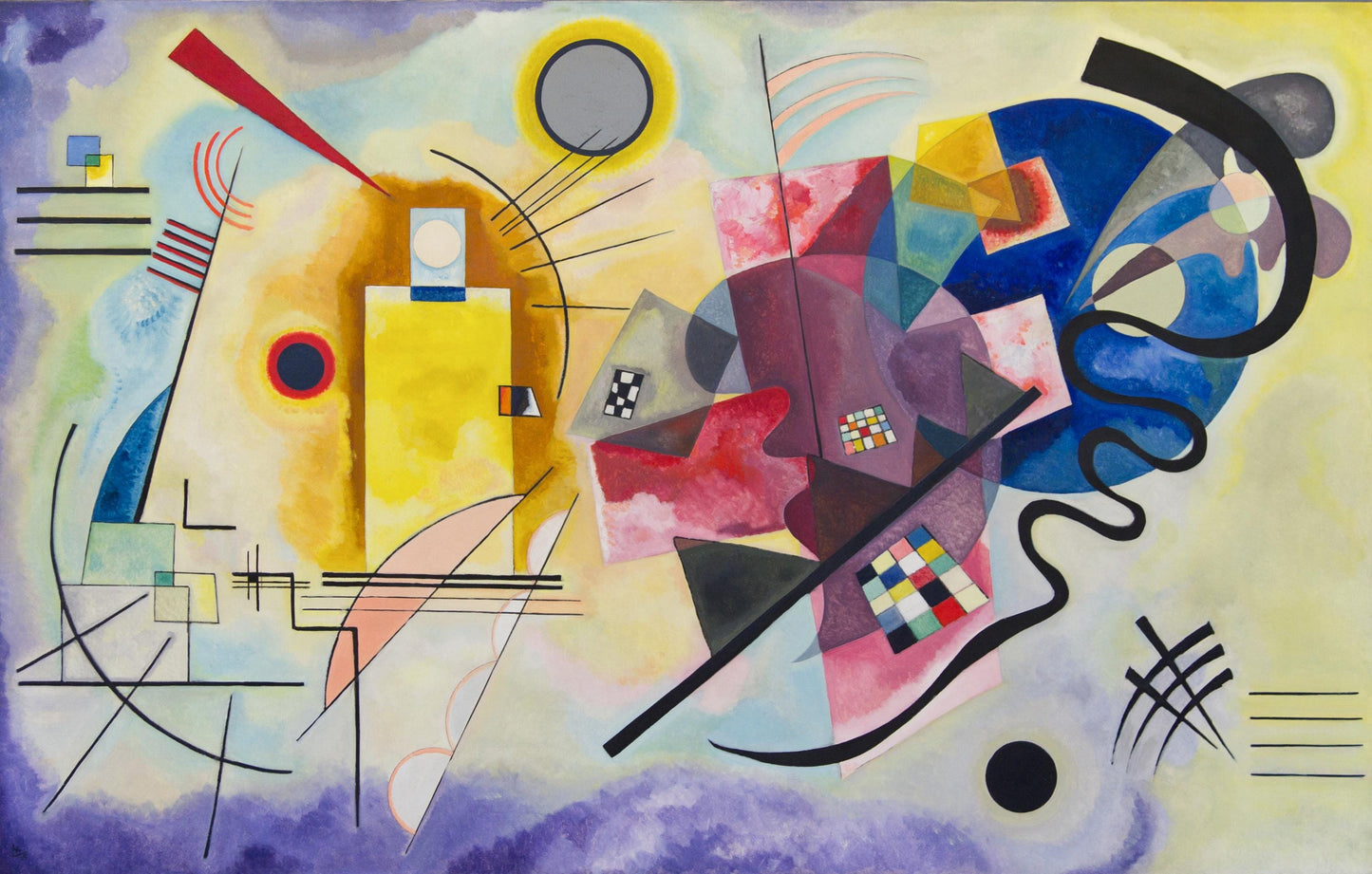 Quadro Personalizzato Kandinsky – Jaune Rouge et Bleu Effetto Pittura | Arredo Astratto Casa e Ufficio Vintage, Classico o Moderno