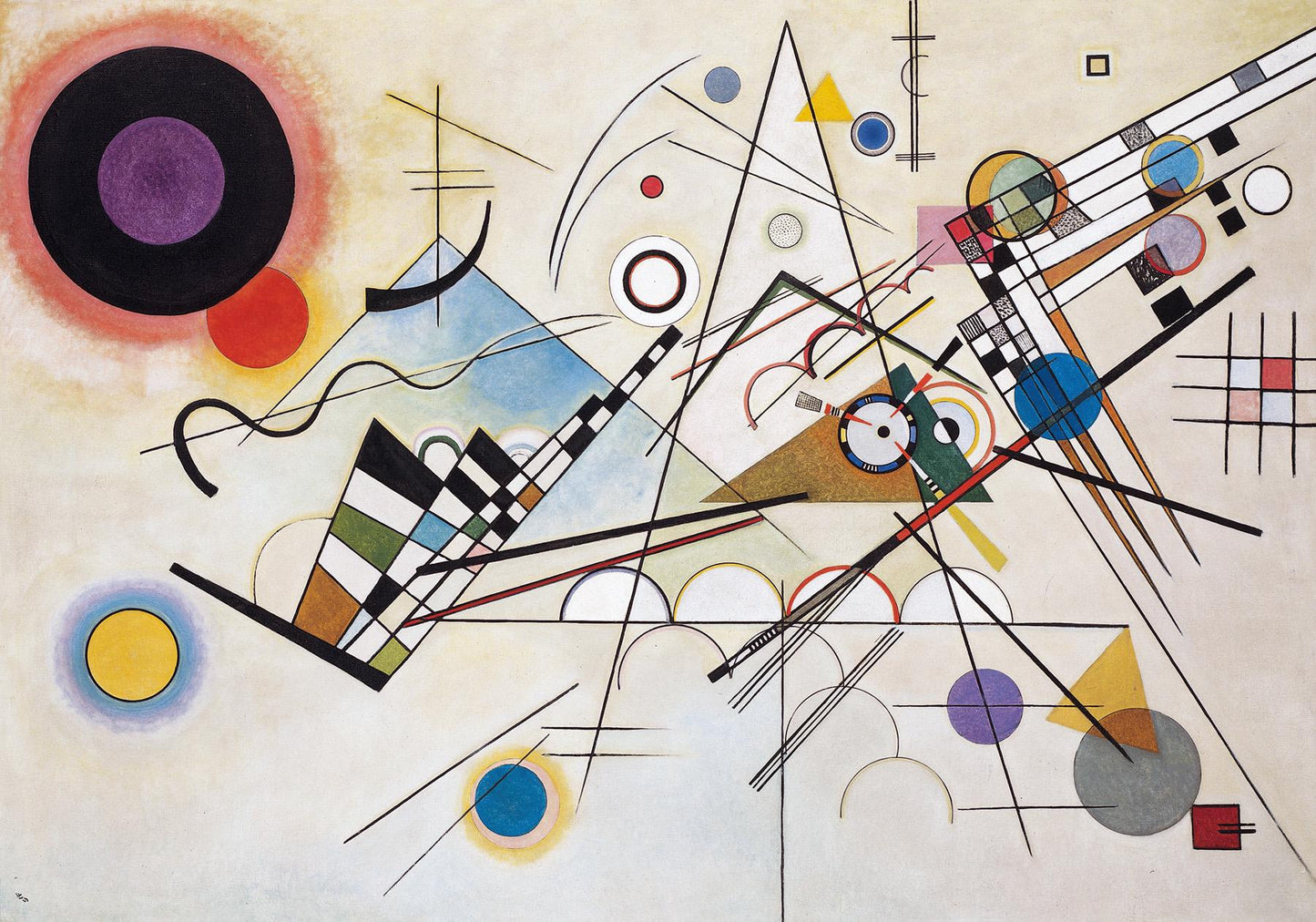 Quadro Personalizzato Kandinsky Composition 8 – Stampa Tela Effetto Pittura Astratta | Arredo Casa e Ufficio Classico o Moderno