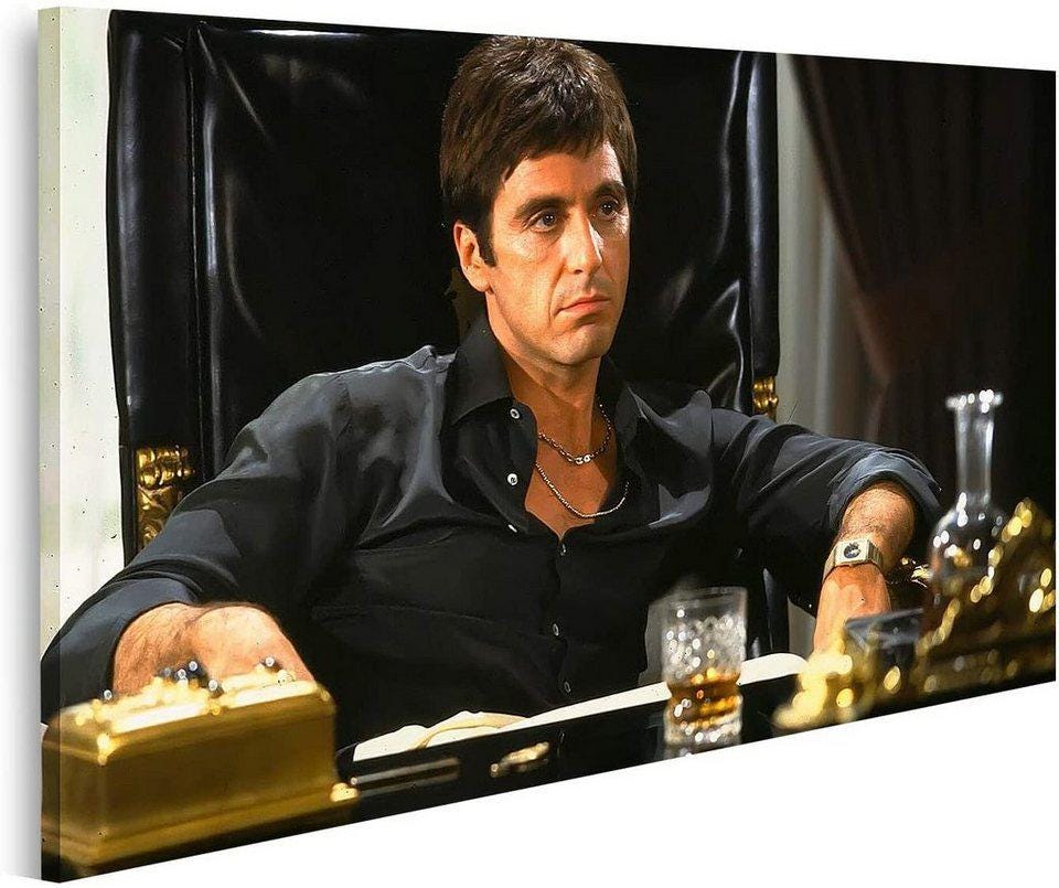 Quadro Personalizzabile Scarface Al Pacino – Tela Pittorica Fatta a Mano | Home Decor Classico e Moderno