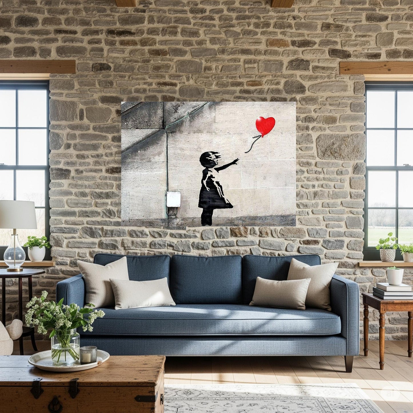 Quadro Banksy “Ragazza con palloncino” – Stampa su Tela Canvas | Street Art per Arredo Casa e Ufficio Moderno o Classico