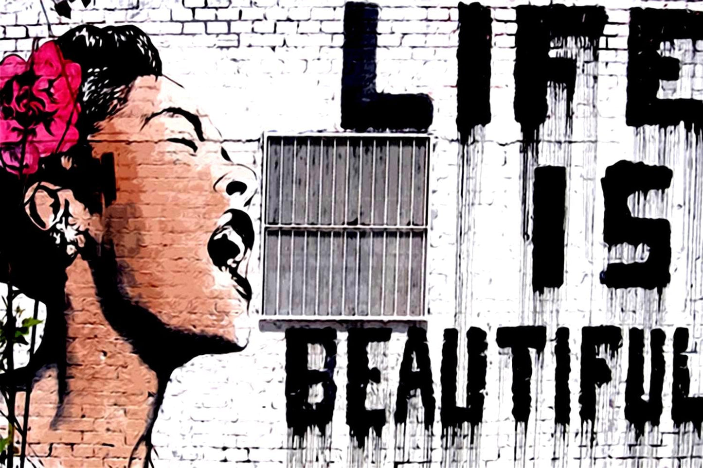 Quadro Banksy “Life Is Beautiful” – Stampa su Tela Canvas | Street Art per Arredo Casa e Ufficio Moderno o Classico