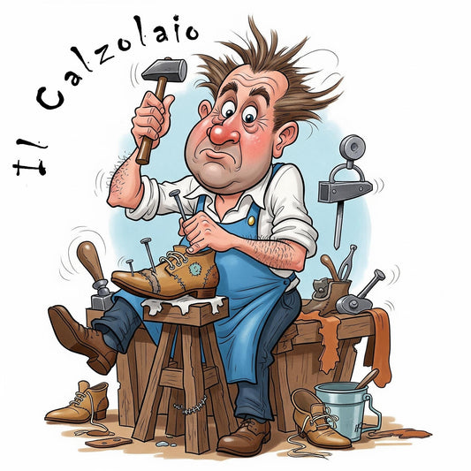 Quadro Caricatura Calzolaio – Bozzetto Originale su Tela | Idea Regalo Personalizzabile per Casa e Ufficio Classico, Moderno, Vintage