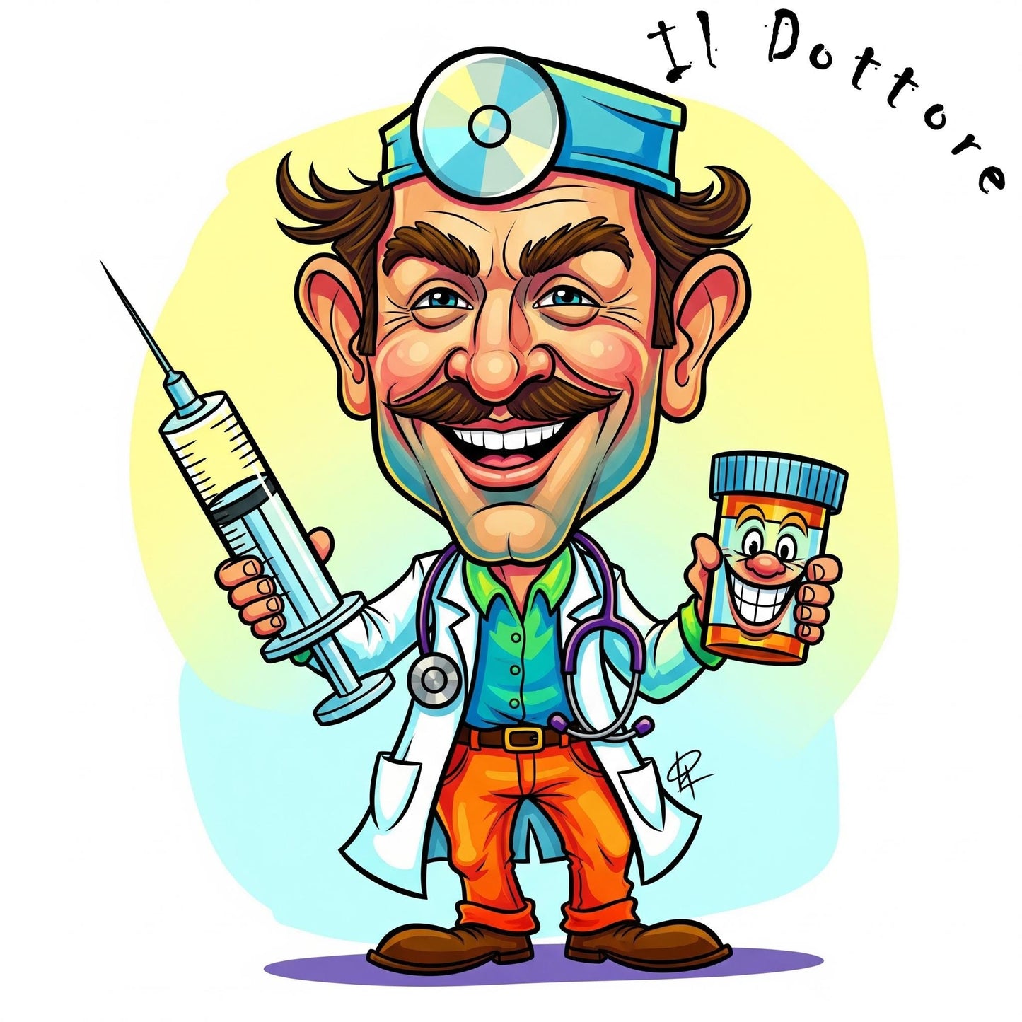 Quadro Caricatura Dottore– Bozzetto Originale su Tela | Idea Regalo Personalizzabile per Casa e Ufficio Classico, Moderno, Vintage