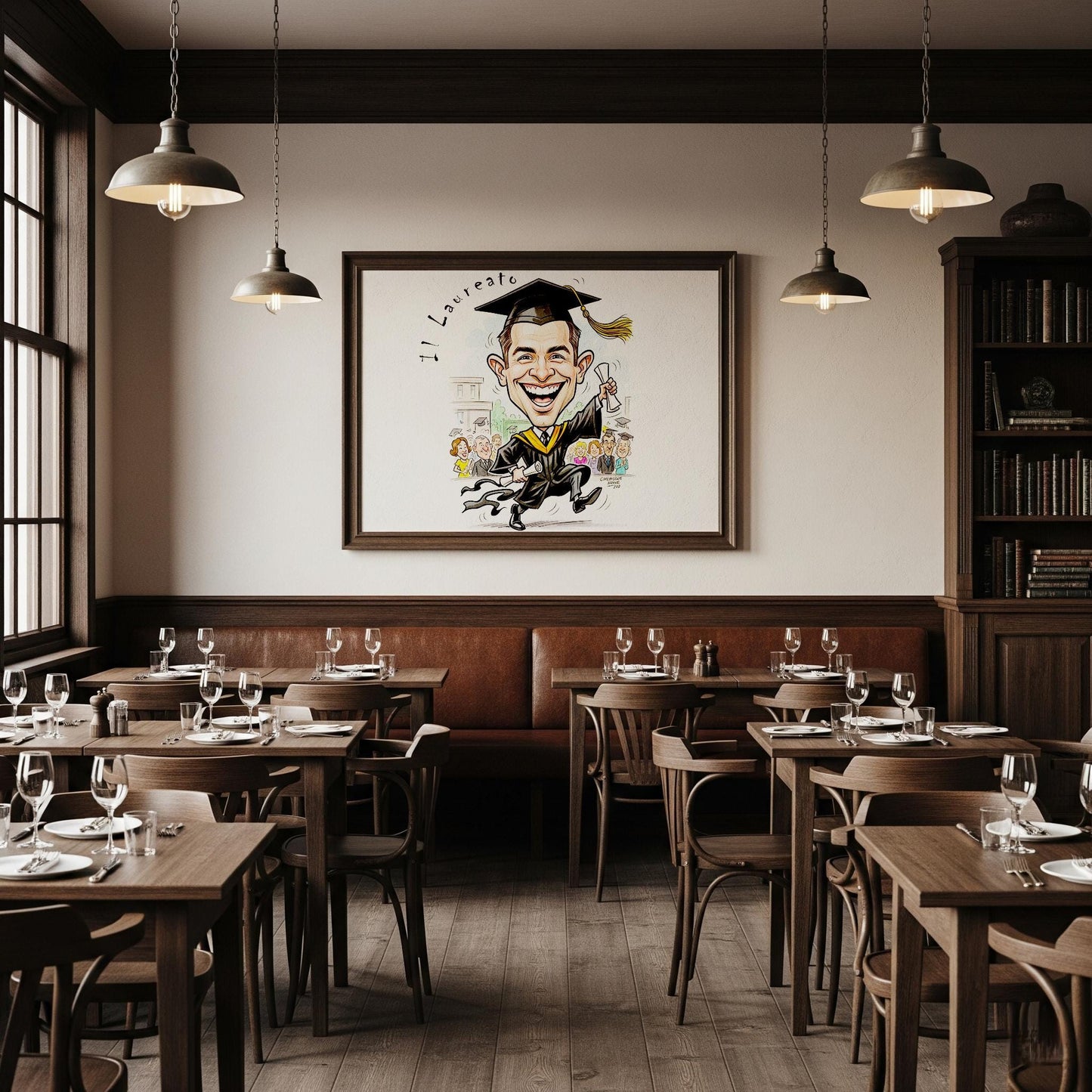 Quadro Caricatura Laureato– Bozzetto Originale su Tela | Idea Regalo Personalizzabile per Casa e Ufficio Classico, Moderno, Vintage