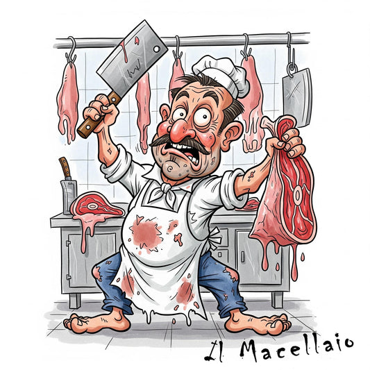 Quadro Caricatura Macellaio– Bozzetto Originale su Tela | Idea Regalo Personalizzabile per Casa e Ufficio Classico, Moderno, Vintage