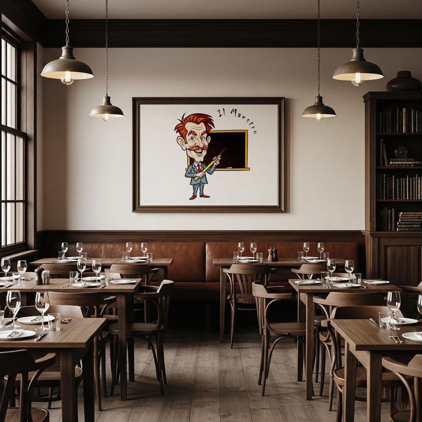 Quadro Caricatura Maestro– Bozzetto Originale su Tela | Idea Regalo Personalizzabile per Casa e Ufficio Classico, Moderno, Vintage