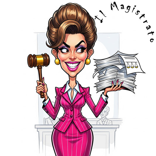 Quadro Caricatura Magistrato – Bozzetto Originale su Tela | Idea Regalo Professione e Lavoro Personalizzabile