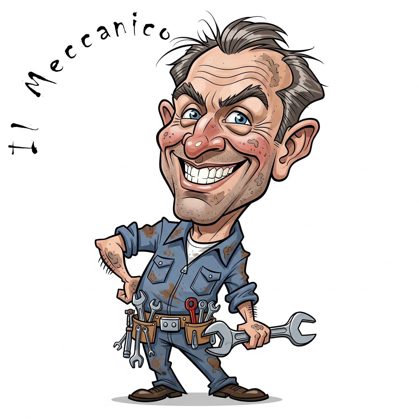 Quadro Caricatura Meccanico – Bozzetto Originale su Tela | Idea Regalo Personalizzabile per Casa e Ufficio