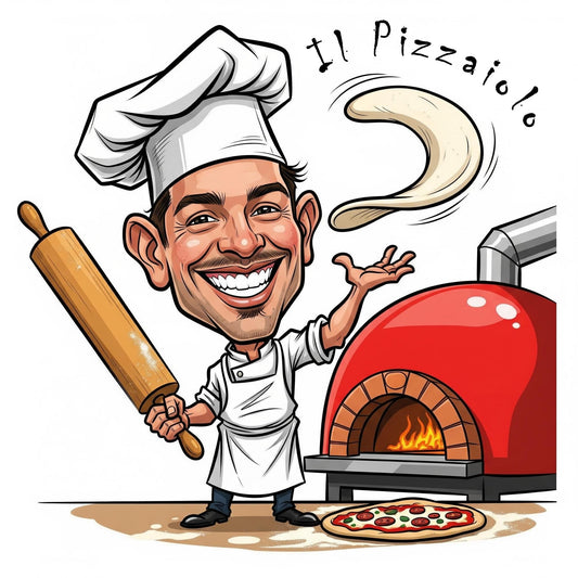 Quadro Caricatura Pizzaiolo– Bozzetto Originale su Tela | Idea Regalo Personalizzabile per Casa e Ufficio Classico, Moderno, Vintage