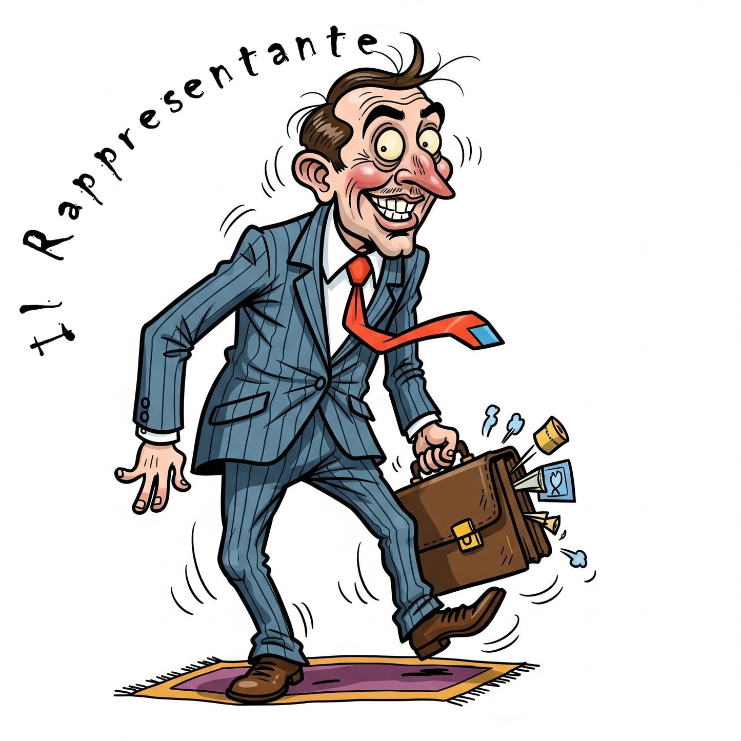 Quadro Caricatura Rappresentante– Bozzetto Originale su Tela | Idea Regalo Personalizzabile per Casa e Ufficio Classico, Moderno, Vintage