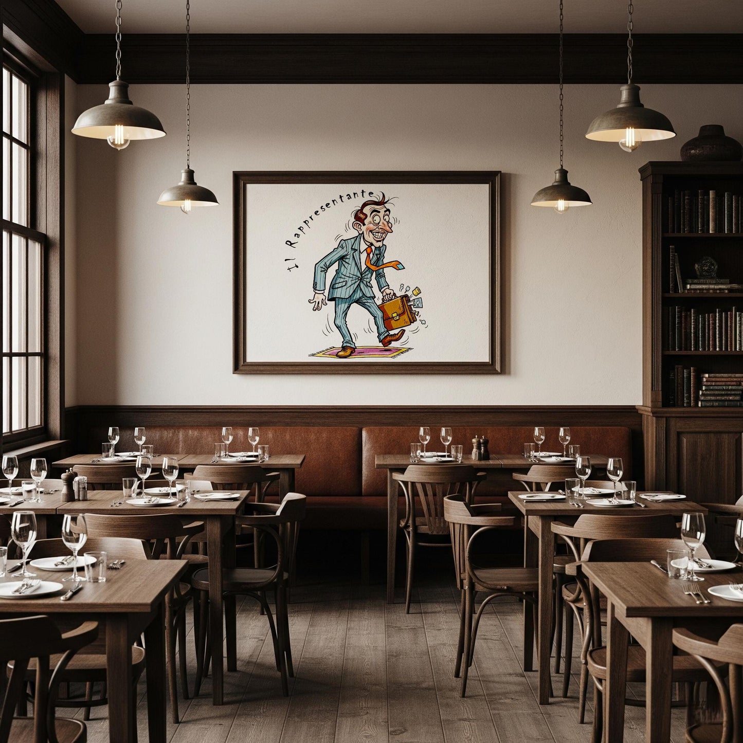 Quadro Caricatura Rappresentante– Bozzetto Originale su Tela | Idea Regalo Personalizzabile per Casa e Ufficio Classico, Moderno, Vintage