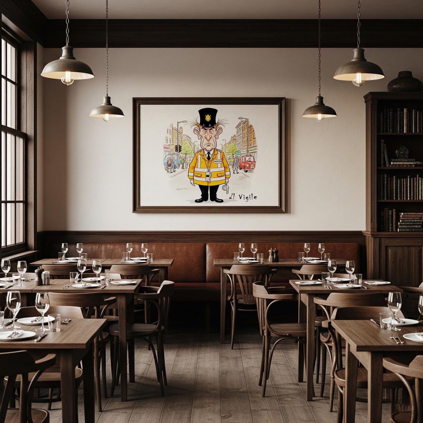 Quadro Caricatura Vigile– Bozzetto Originale su Tela | Idea Regalo Personalizzabile per Casa e Ufficio Classico, Moderno, Vintage