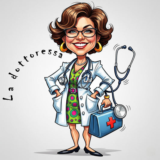 Quadro Caricatura Dottoressa– Bozzetto Originale su Tela | Idea Regalo Personalizzabile per Casa e Ufficio Classico, Moderno, Vintage