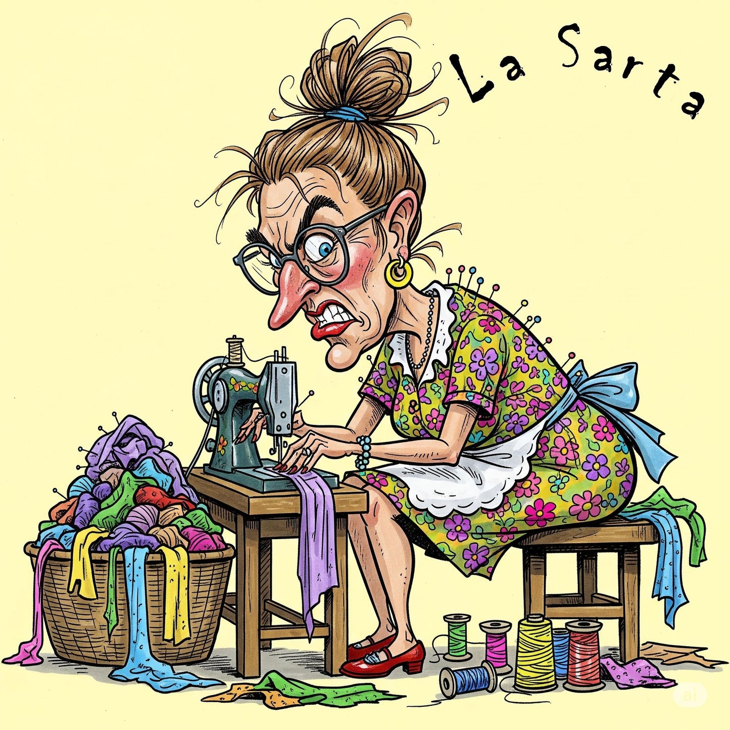 Quadro Caricatura Sarta– Bozzetto Originale su Tela | Idea Regalo Personalizzabile per Casa e Ufficio Classico, Moderno, Vintage