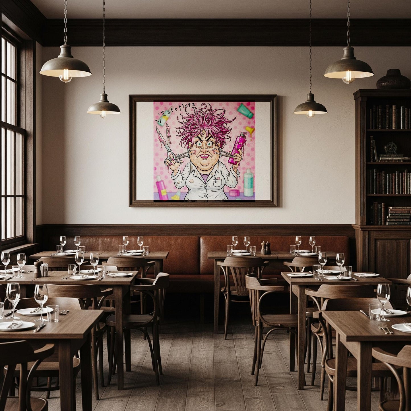 Quadro Caricatura Estetista– Bozzetto Originale su Tela | Idea Regalo Personalizzabile per Casa e Ufficio Classico, Moderno, Vintage