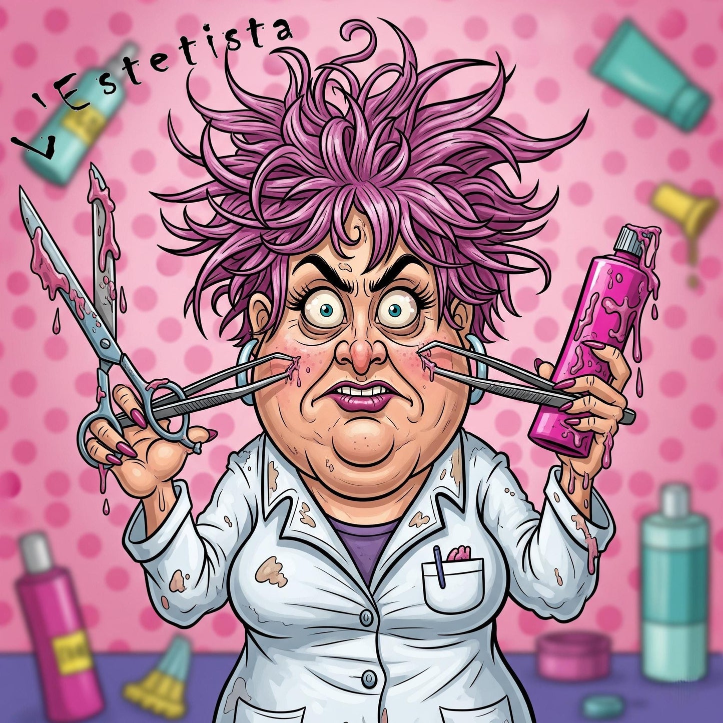 Quadro Caricatura Estetista– Bozzetto Originale su Tela | Idea Regalo Personalizzabile per Casa e Ufficio Classico, Moderno, Vintage