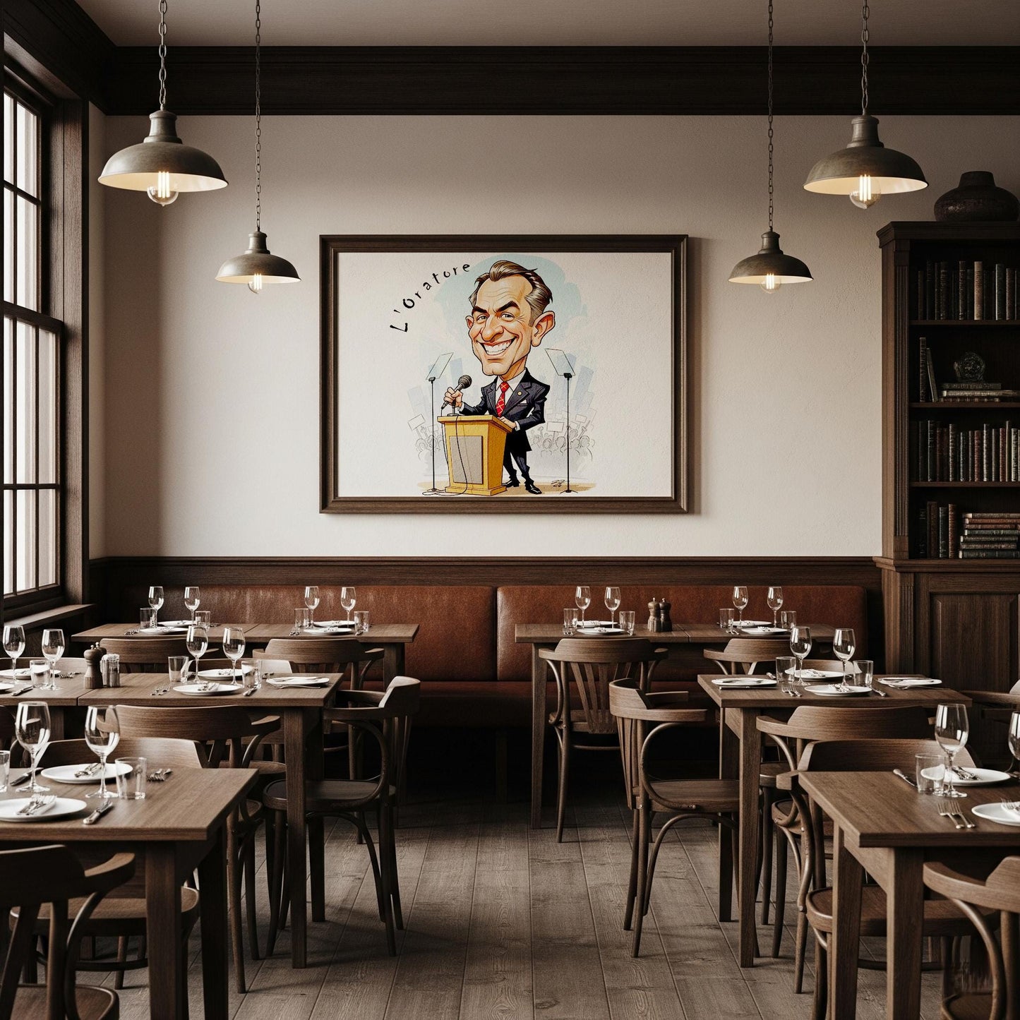 Quadro Caricatura Oratore– Bozzetto Originale su Tela | Idea Regalo Personalizzabile per Casa e Ufficio Classico, Moderno, Vintage